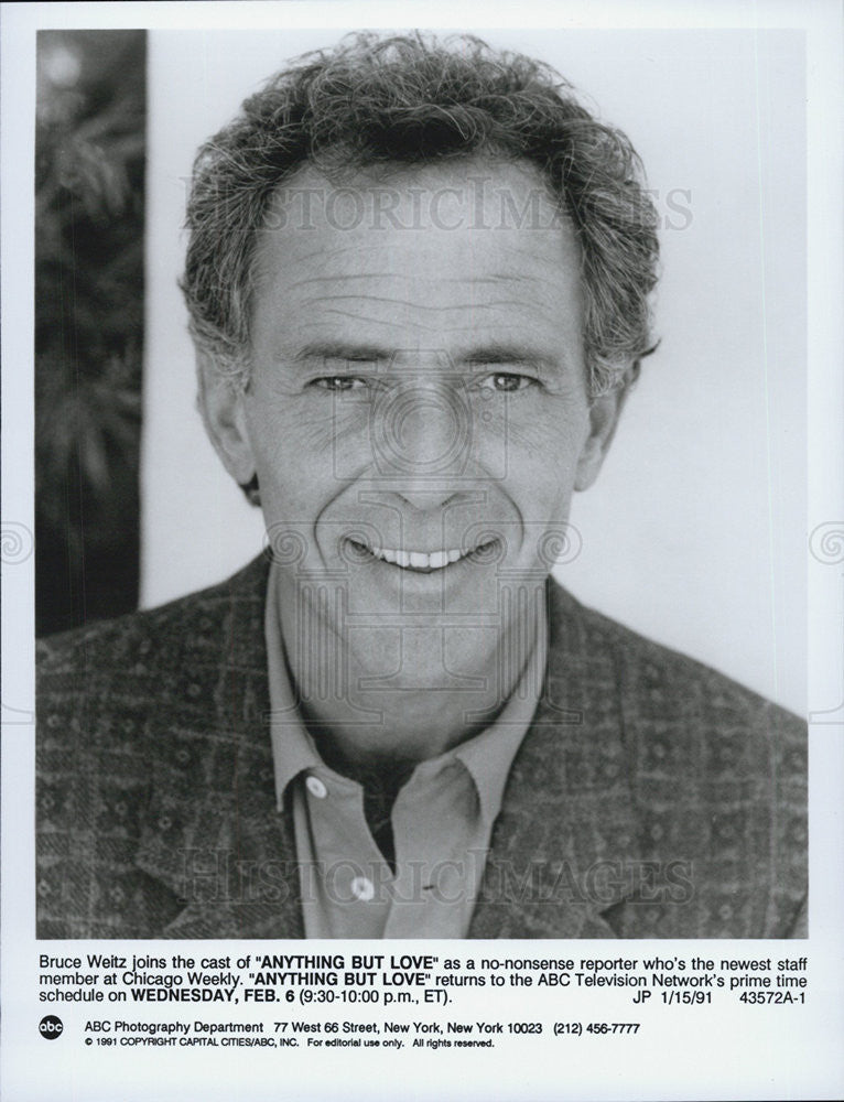 1991 Press Photo Actor Bruce Weitz - Historic Images