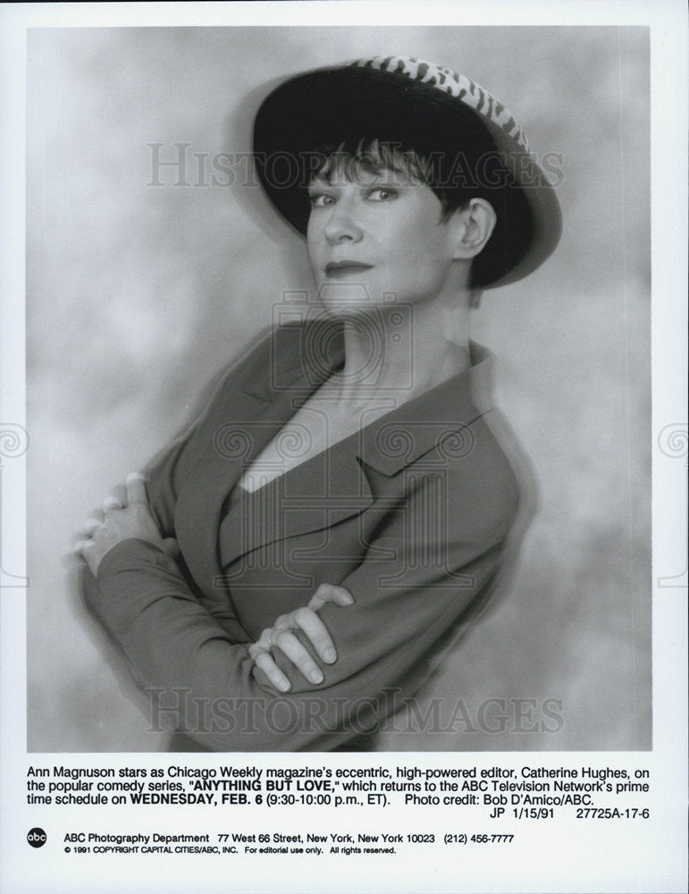 1991 Press Photo Ann Magnuson on &quot;Anything But Love - Historic Images