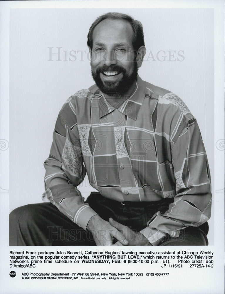 1991 Press Photo Richard Frank on "Anything But Love" - Historic Images