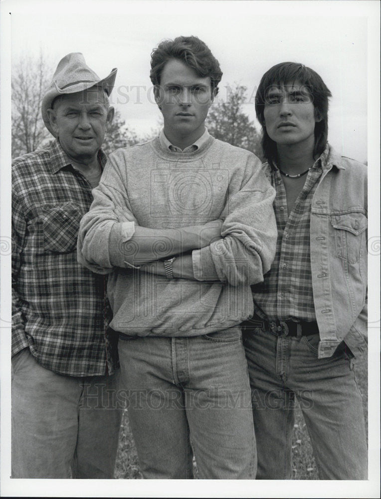 1989 Press Photo Timothy Daly, Ralph Waite, star in CBS&#39; &quot;Red Earth, White Earth - Historic Images