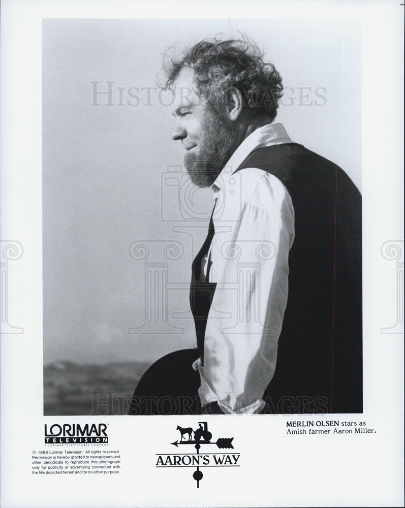 1988 Press Photo Merlin Olsen in &quot;Aaron&#39;s Way&quot; - Historic Images