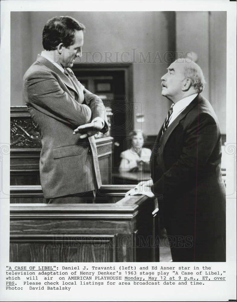 1983 Press Photo Actor Daniel J. Travanti, and Ed Asner - Historic Images