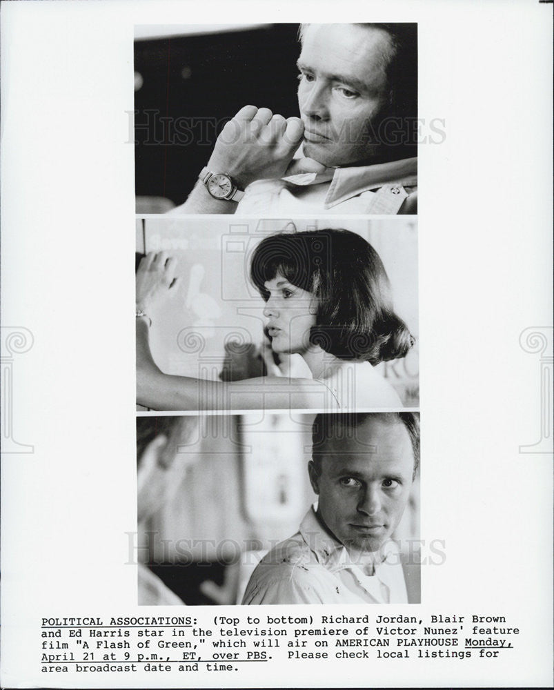 1984 Press Photo Stars of &quot;A Flash of Green&quot; on &quot;American Playhouse&quot; - Historic Images