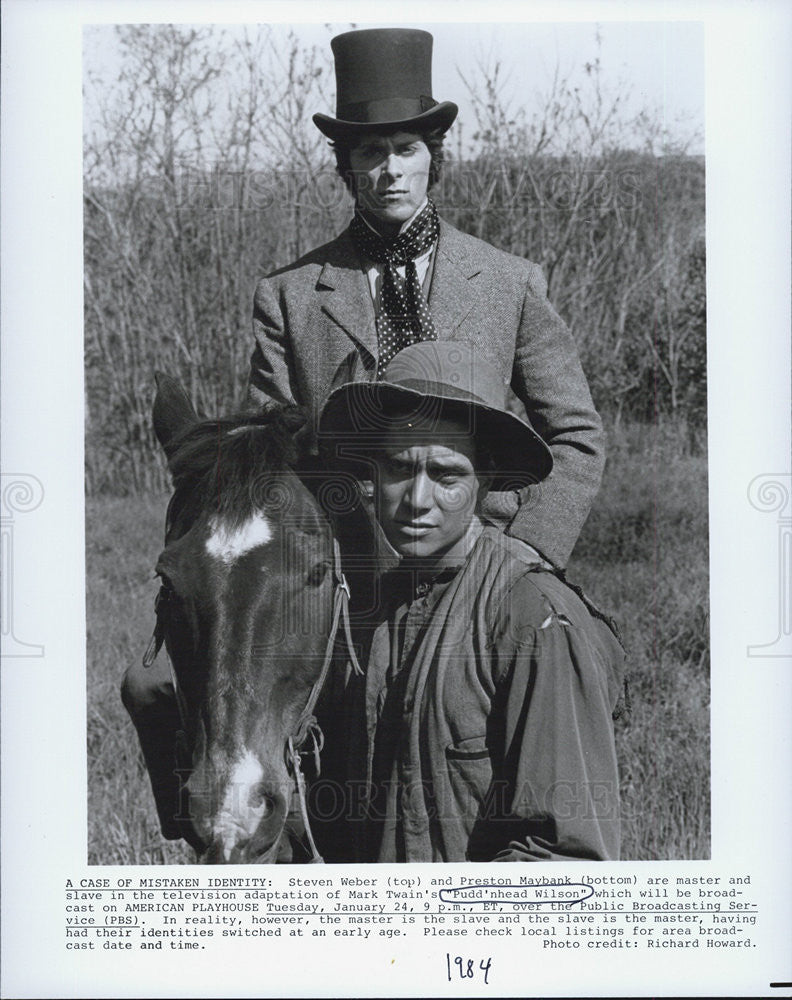 1984 Press Photo Stars of &quot;Pudd&#39;nhead Wilson,&quot; on &quot;American Playhouse&quot; - Historic Images