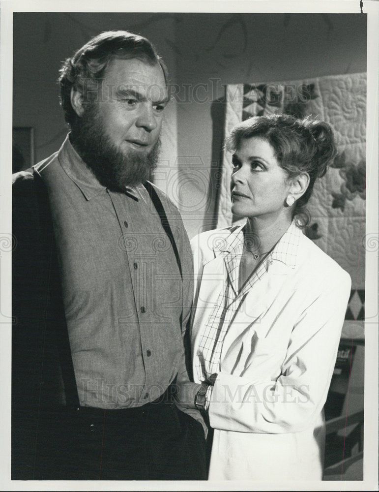 1988 Press Photo Merlin Olsen Jessica Walter Aaron&#39;s way Actors - Historic Images