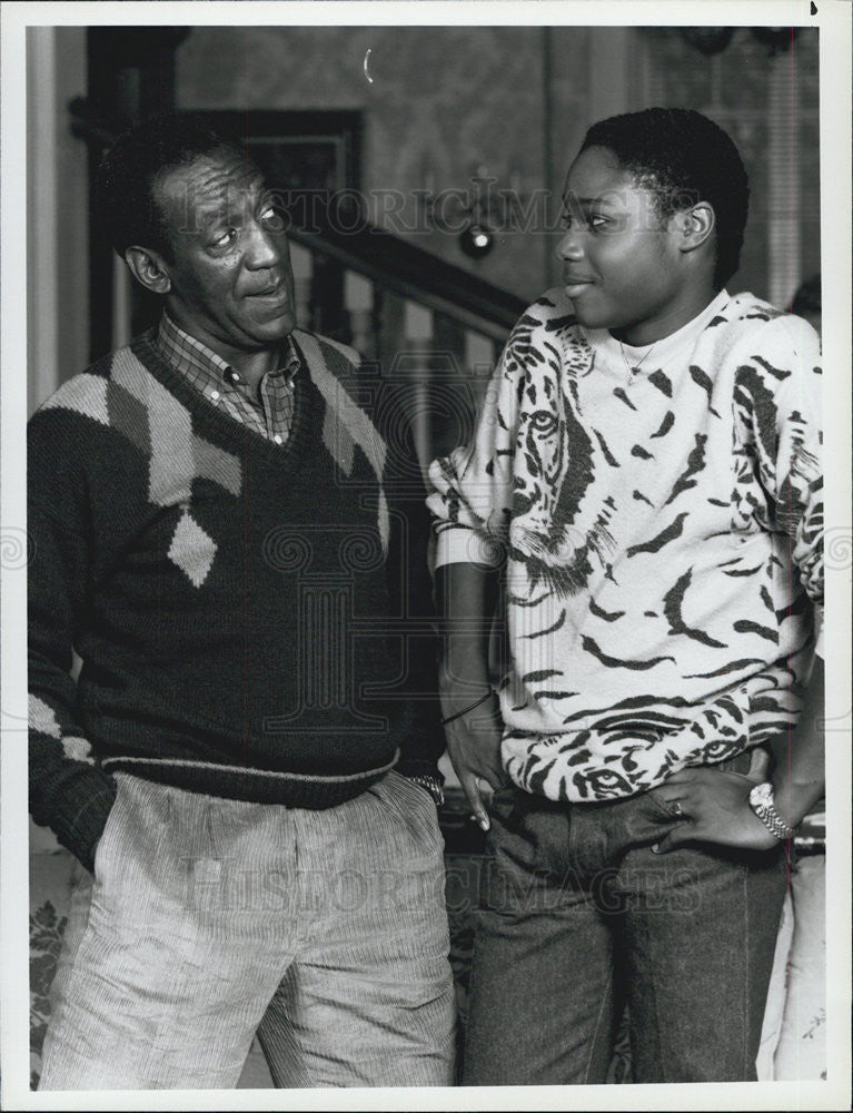 1985 Press Photo Bill Cosby Malcolm Jamal Warner NBC Television - Historic Images