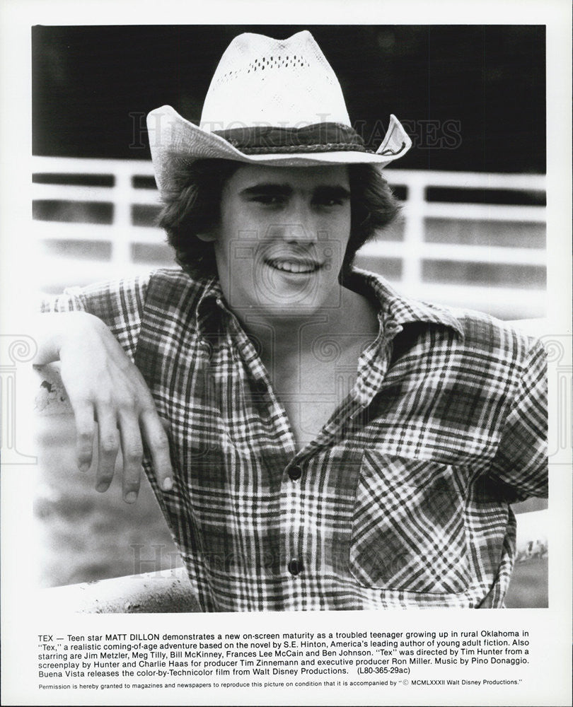 1983 Press Photo Matt Dillon in &quot;Tex&quot; - Historic Images