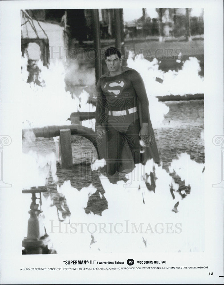 1983 Press Photo Christopher Reeve in &quot;Superman III&quot; - Historic Images