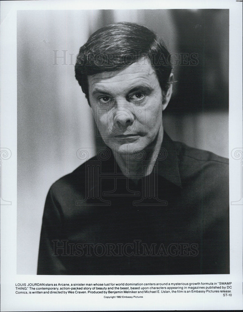 1982 Press Photo Louis Jourdan Actor Swamp Thing - Historic Images