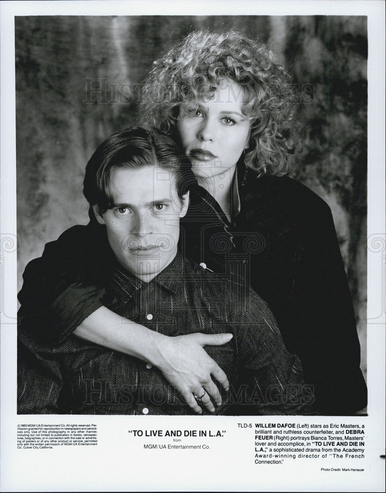 1985 Press Photo Willem Dafoe & Debra Feuer in "To Live & Die in L.A." - Historic Images