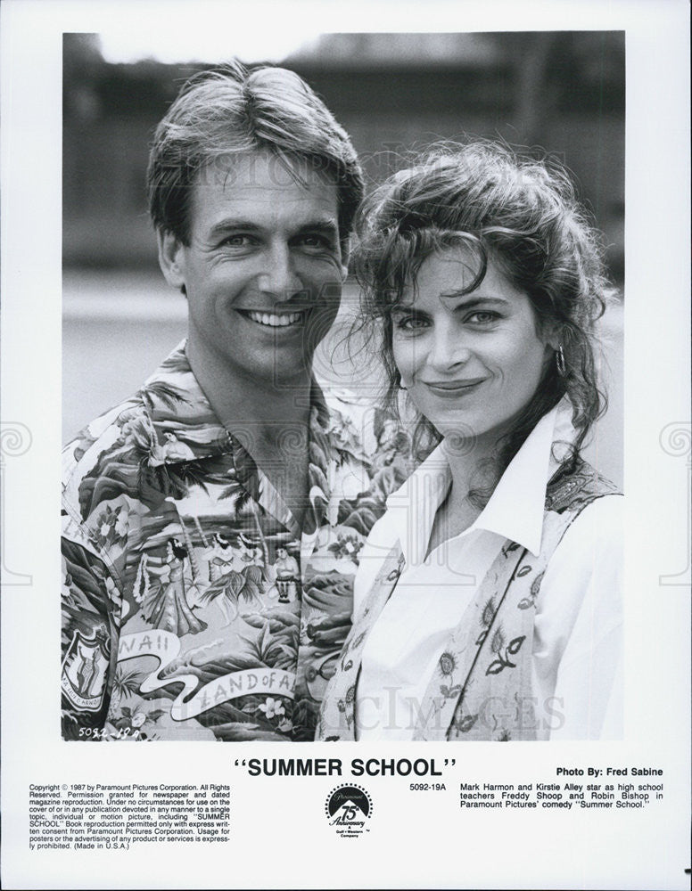1987 Press Photo Summer School movie Kirstie Alley Mark Harmon - Historic Images