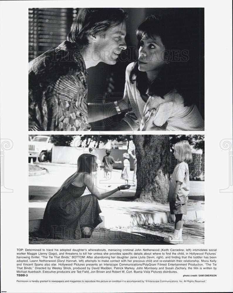 1995 Press Photo Keith Carradine & jenny Gago in "The Tie That Binds" - Historic Images