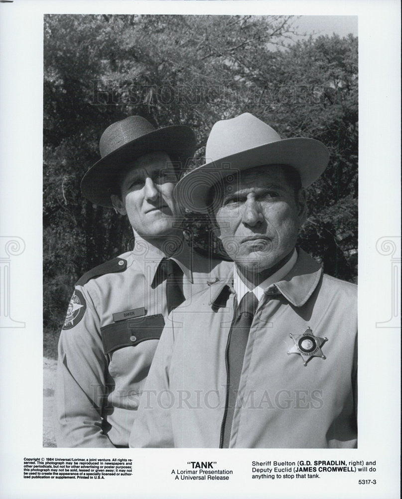 1984 Press Photo GD Spradlin James Cromwell TANK - Historic Images