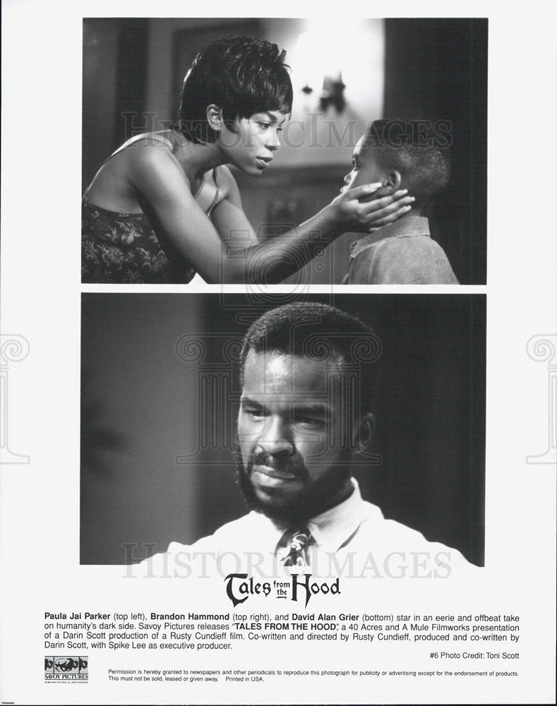 Press Photo Paula Jai Parker, Brandon Hammond in "Tales From the Hood" - Historic Images