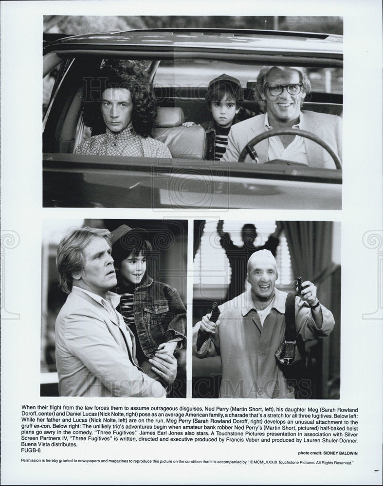 Press Photo Martin Short Sarah Rowland Doroff Nick Nolte Three Fugitives Movie - Historic Images