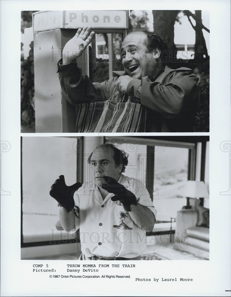 1987 Press Photo Danny DeVito THROW MOMMA FROM THE TRAIN - Historic Images