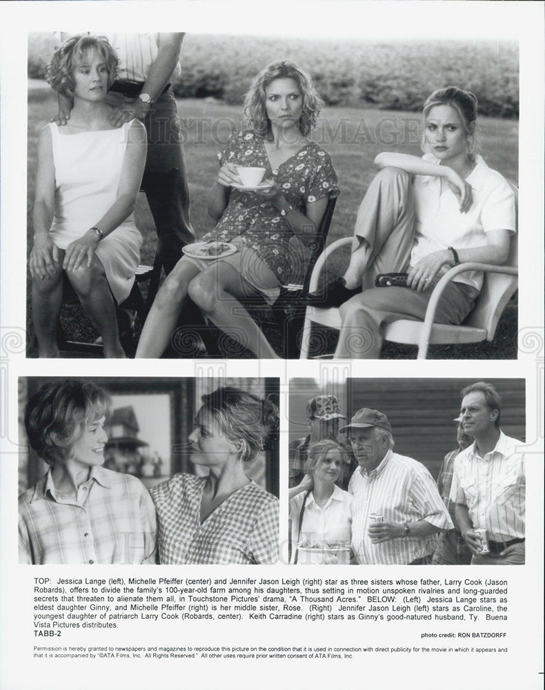 Press Photo Jessica Lange Michelle Pfeiffer Jason Leigh In A Thousand Acres - Historic Images