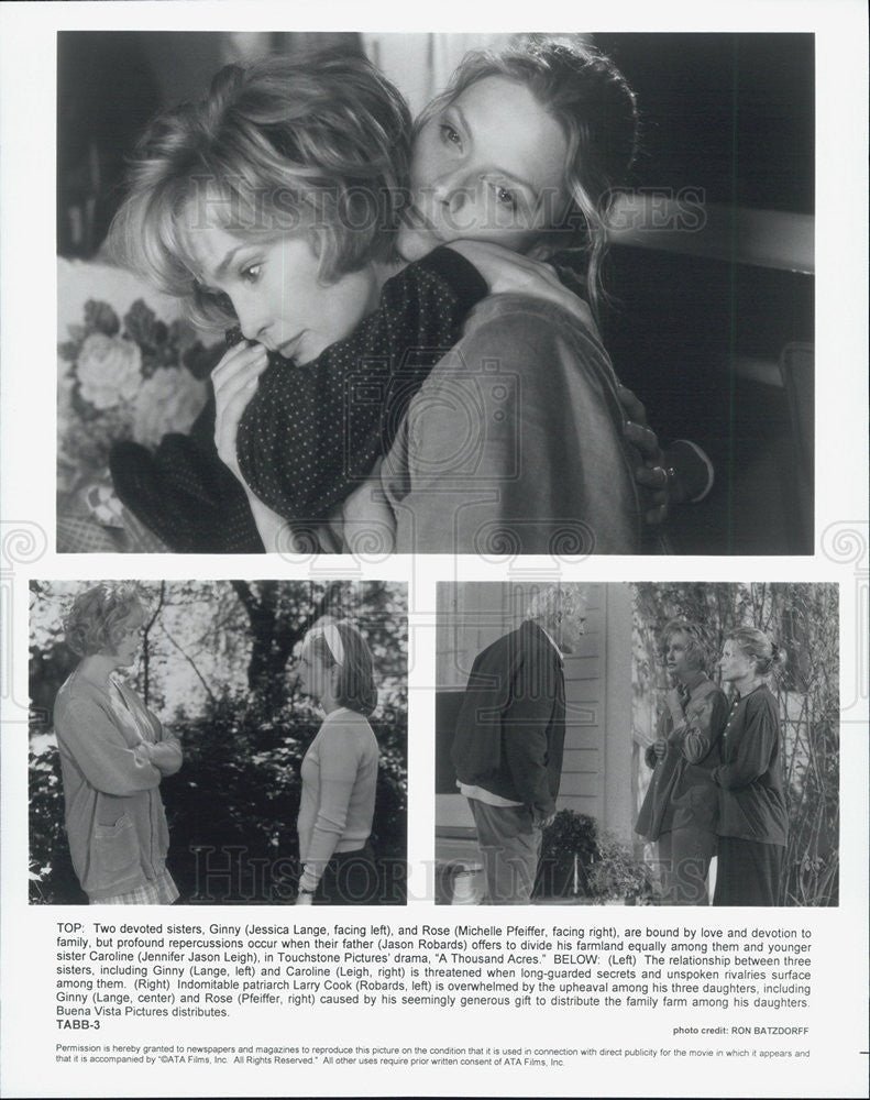 Press Photo Jessica Lange Michelle Pfeiffer Jason Richards in A thousand acres - Historic Images