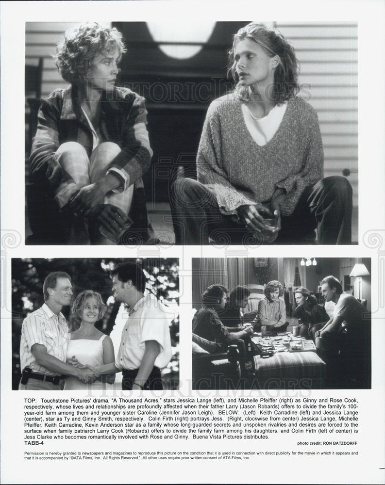 Press Photo Jessica Lange Michelle Pfeiffer Rose cook in A Thousand Acres - Historic Images