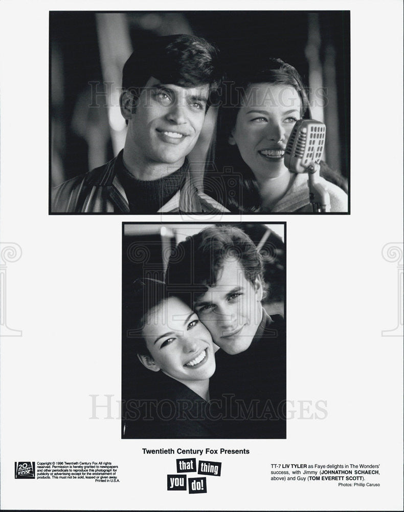 1996 Press Photo Liv Tyler stars in That Thing You Do, with Johnathon Schaech, &amp; - Historic Images