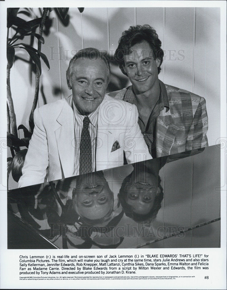 1986 Press Photo Actors Chris Lemmon And Jack Lemmon Starring In &quot;That&#39;s Life - Historic Images