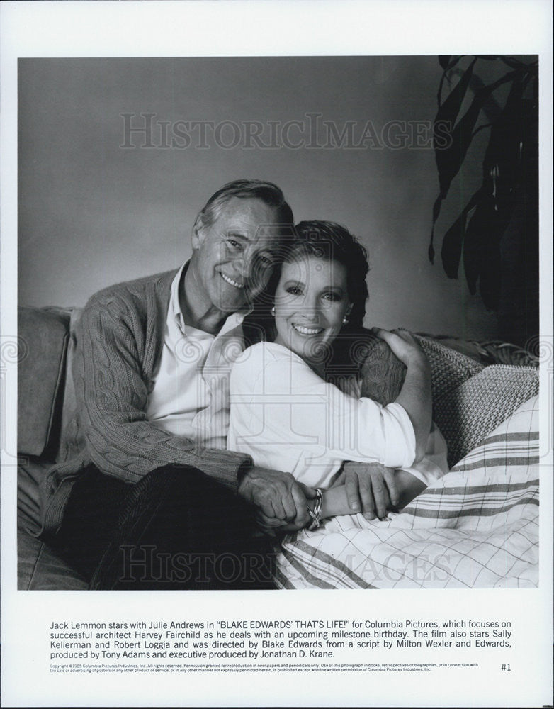 1986 Press Photo Actors Jack Lemmon And Julie Andrews Starring In &quot;That&#39;s Life!&quot; - Historic Images