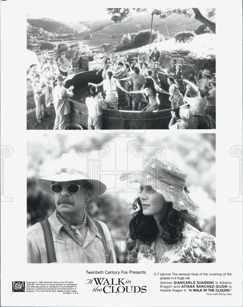 1995 Press Photo Actor Giancarlo Giannini and Actress Aitana Sanchez-Gijon. - Historic Images