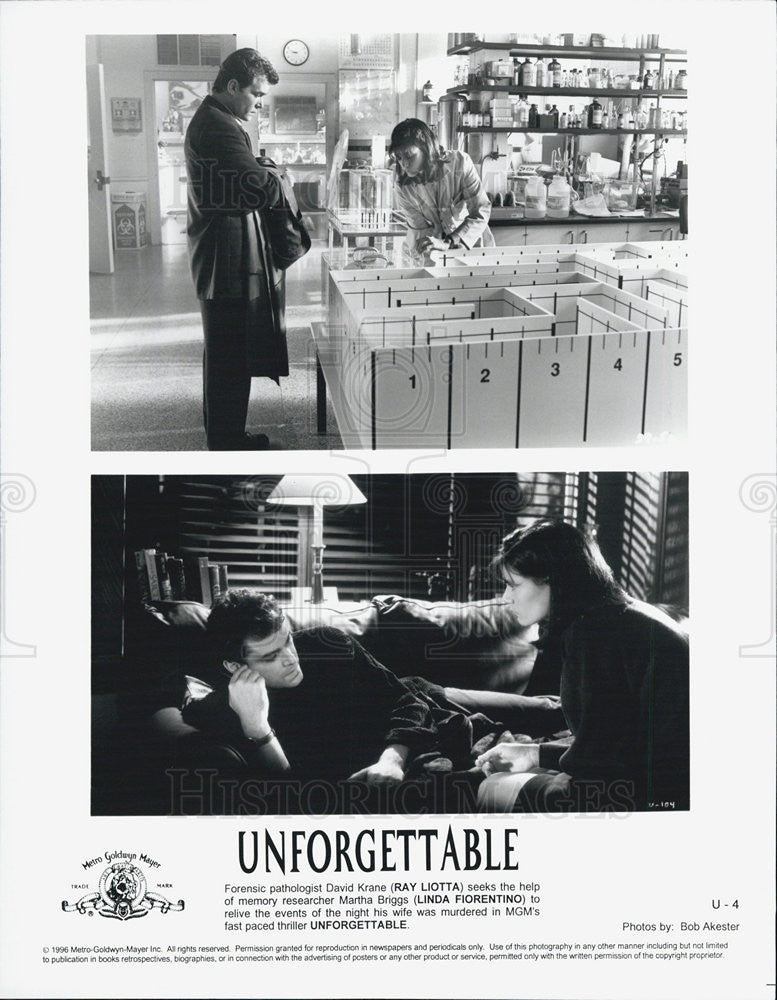 1996 Press Photo Unforgettable Ray Liotta Linda Fiorentino - Historic Images