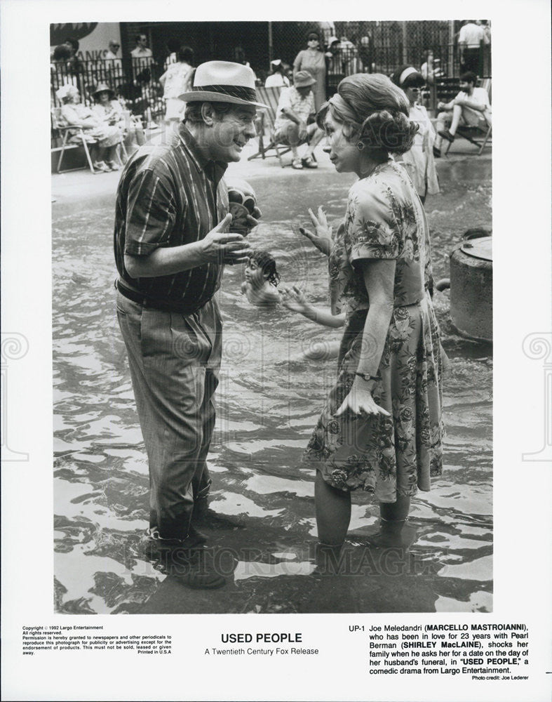 1992 Press Photo marcello Mastroianni &amp; Shirley MacLaine in &quot;Used People&quot; - Historic Images