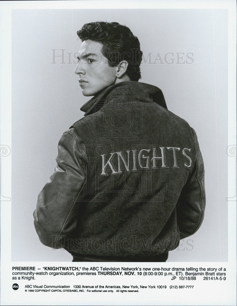 1988 Press Photo Benjamin Bratt KNIGHTWATCH - Historic Images