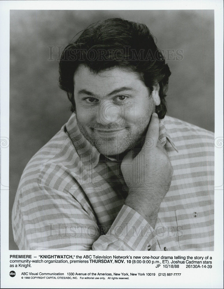 1988 Press Photo Actor Joshua Cadman Starring ABC-TV Series &quot;Knightwatch&quot; - Historic Images