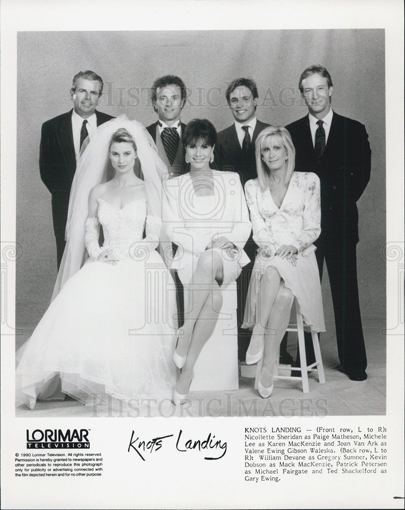 1990 Press Photo Knots Landing Nicollete Sheridan Michele Lee Joan Van Ark - Historic Images