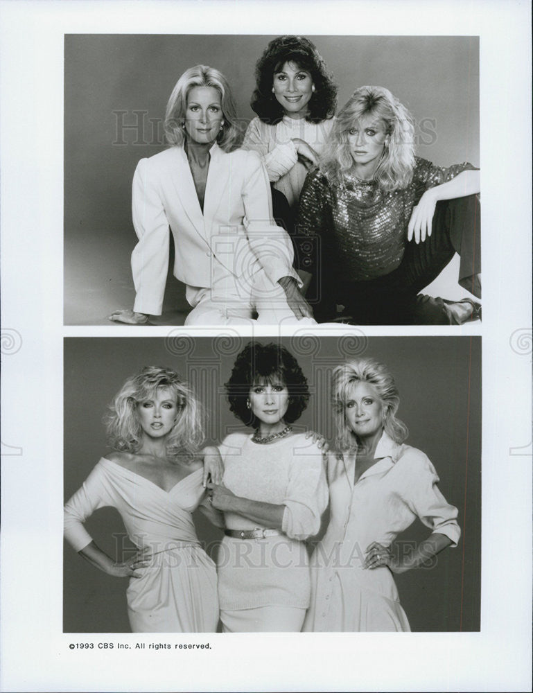 1993 Press Photo Actresses Joan Van Ark,  Michelle Lee And Donna Mills - Historic Images