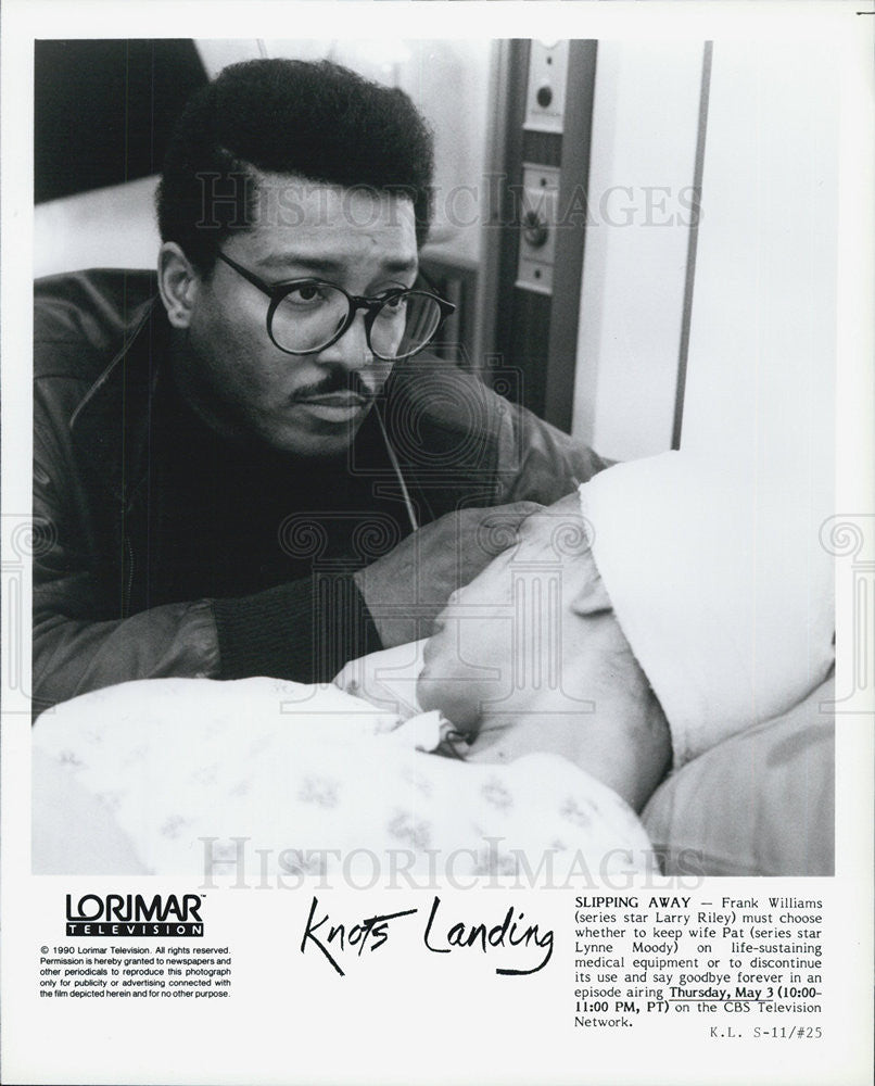 1990 Press Photo Knots Landing Larry Riley Lynne Moody - Historic Images