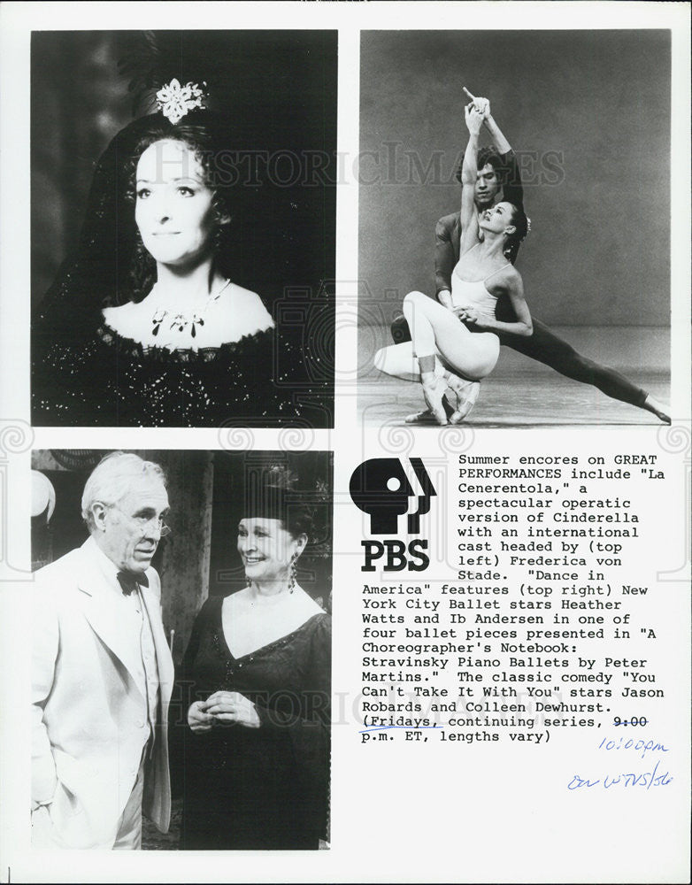 Press Photo Frederica Von Stade LA CENERENTOLA - Historic Images