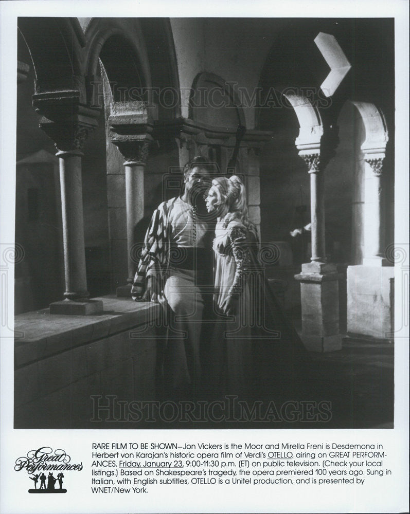 Press Photo Actor John Vickers & Mirella Freni "Otello" Verdi Great Performances - Historic Images