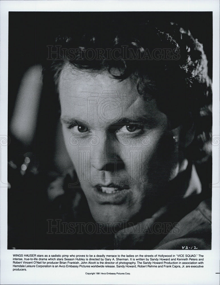 1981 Press Photo Wings Hauser VICE SQUAD - Historic Images