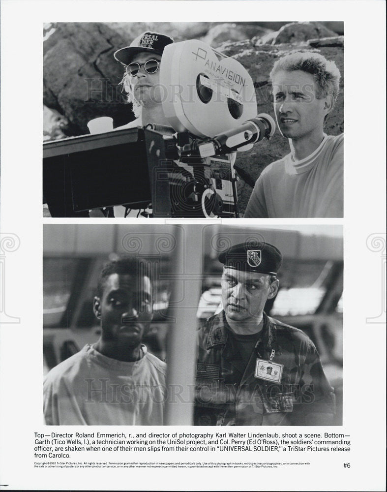 1992 Press Photo Directors &amp; Actors In Film &quot;Universal Soldier&quot; - Historic Images