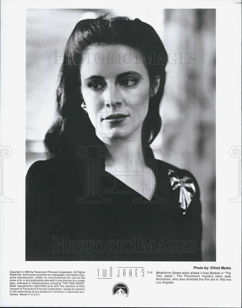 1990 Press Photo American Actress Madeleine Stowe stars in "Two Jakes". - Historic Images