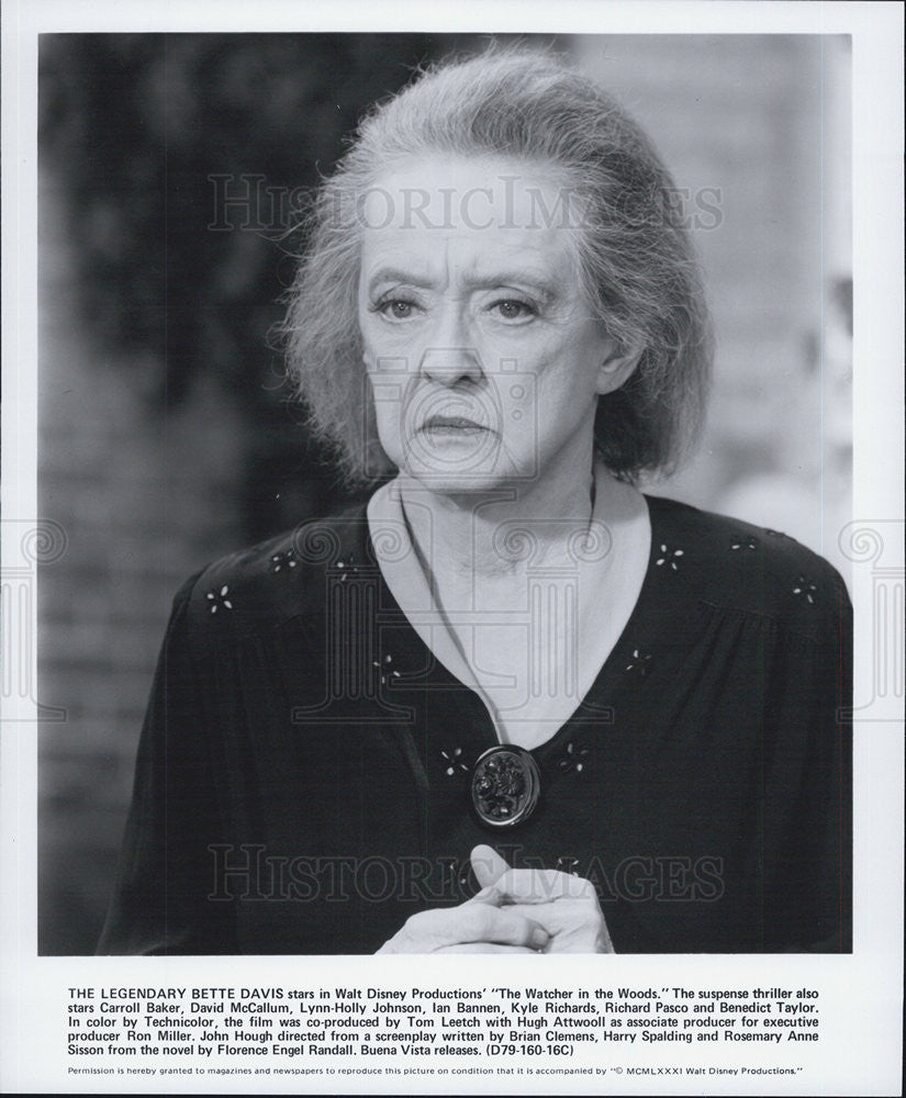 Press Photo of Actress Bette Davids stars in &quot;The Watcher in the woods.&quot; - Historic Images