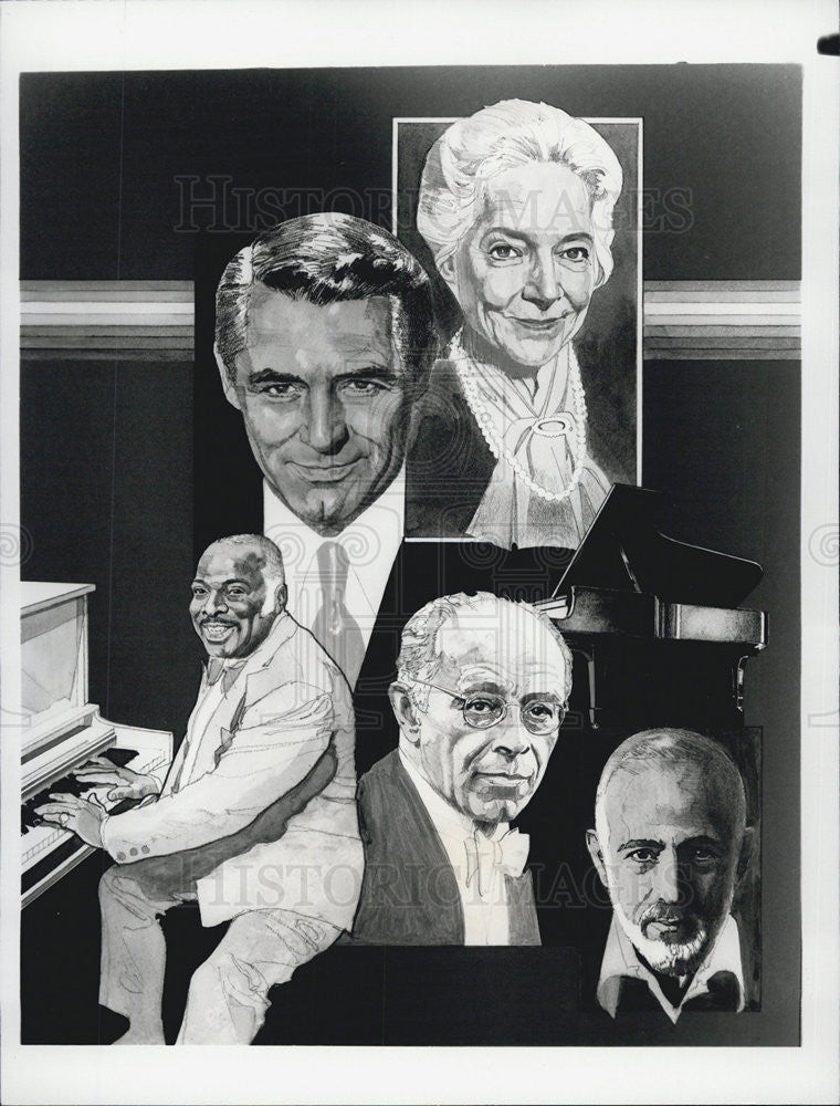 1981 Press Photo Actor Cary Grant, Helen Hayes, Jerome Robbins, Rudolf Serkin, - Historic Images