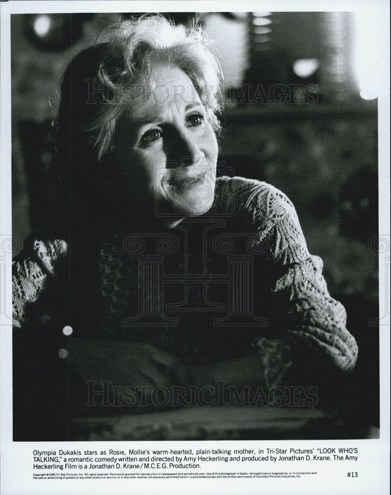 1989 Press Photo Olympia Dukakis, Look Who&#39;s Talking - Historic Images