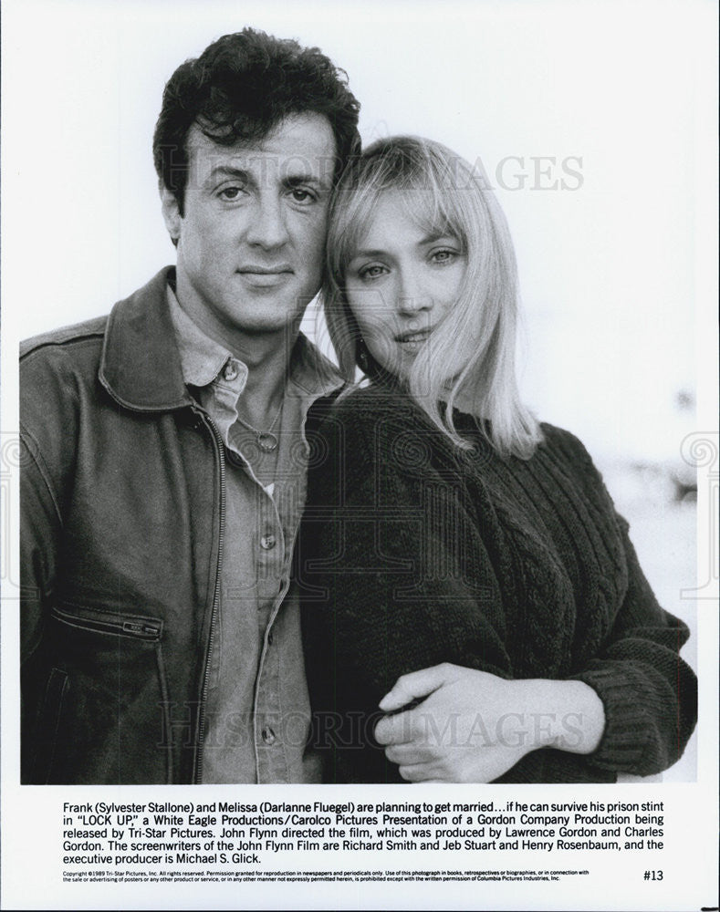 1989 Press Photo Actor Sylvester Stallone and Darlanne Fluegel - Historic Images