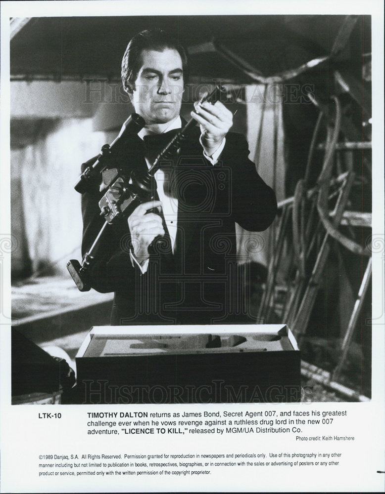 1989 Press Photo Actor Timothy Dalton James Bond Film &quot;License To Kill&quot; - Historic Images