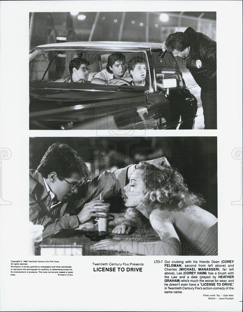 1988 Press Photo  License to Drive Corey Feldman Michael Manasseri Corey Haim - Historic Images