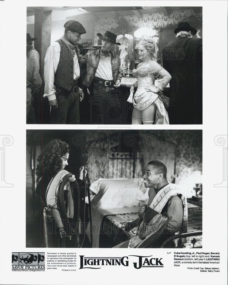 1994 Press Photo Film Lightning Jack Cuba Gooding Jr Paul Hogan Beverly D&#39;Angelo - Historic Images