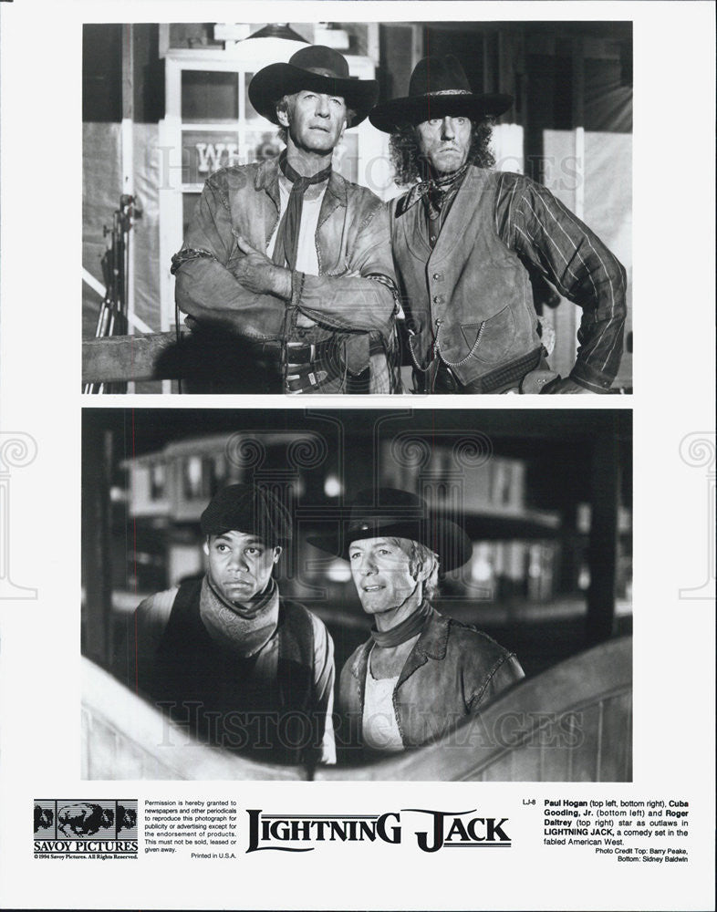 1994 Press Photo Film Lightning Jack Cuba Gooding Jr Paul Hogan Roger Daltrey - Historic Images