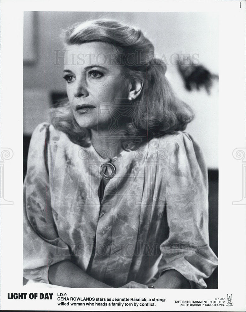 1987 Press Photo Film Light of Day Gena Rowlands - Historic Images
