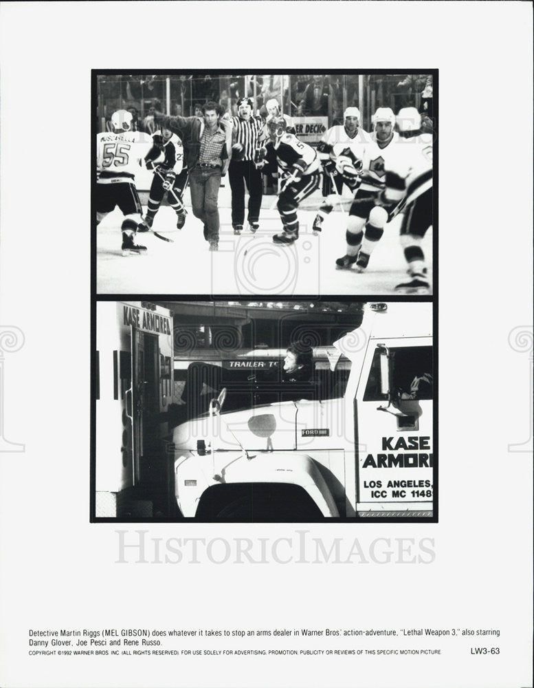 1992 Press Photo Mel Gibson as Detective Martin Riggs in Lethal Weapon 3 - Historic Images