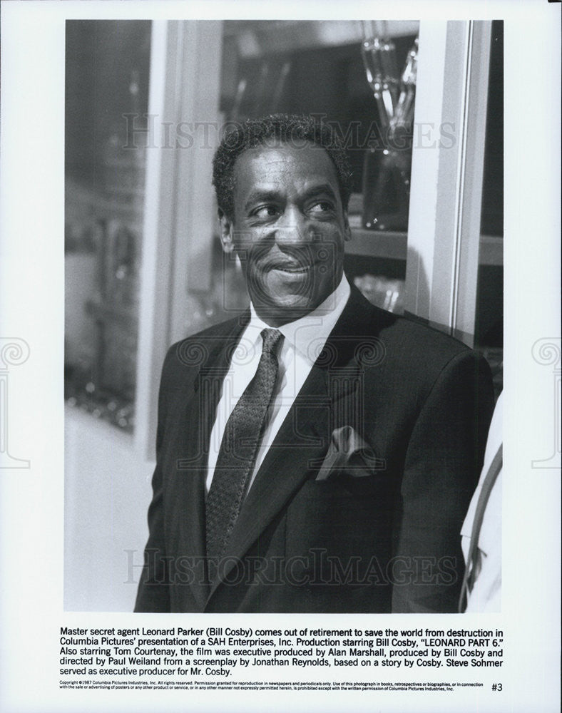 1987 Press Photo Bill Cosby as Leonard Parker in Leonard Part 6 - Historic Images